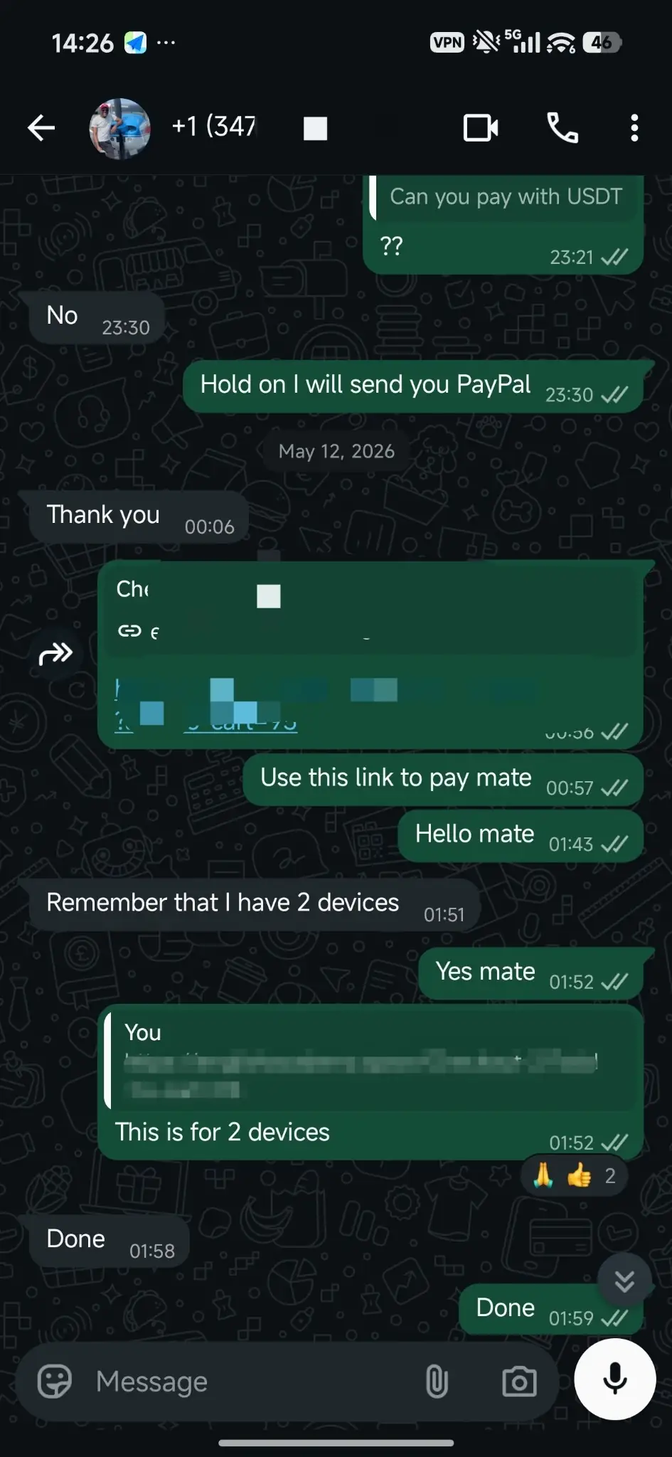 World IPTV WhatsApp proof USA customer