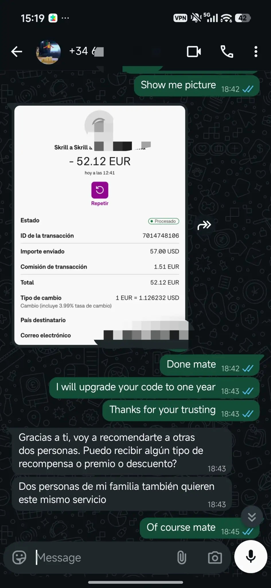 World IPTV verified WhatsApp customer proof 11