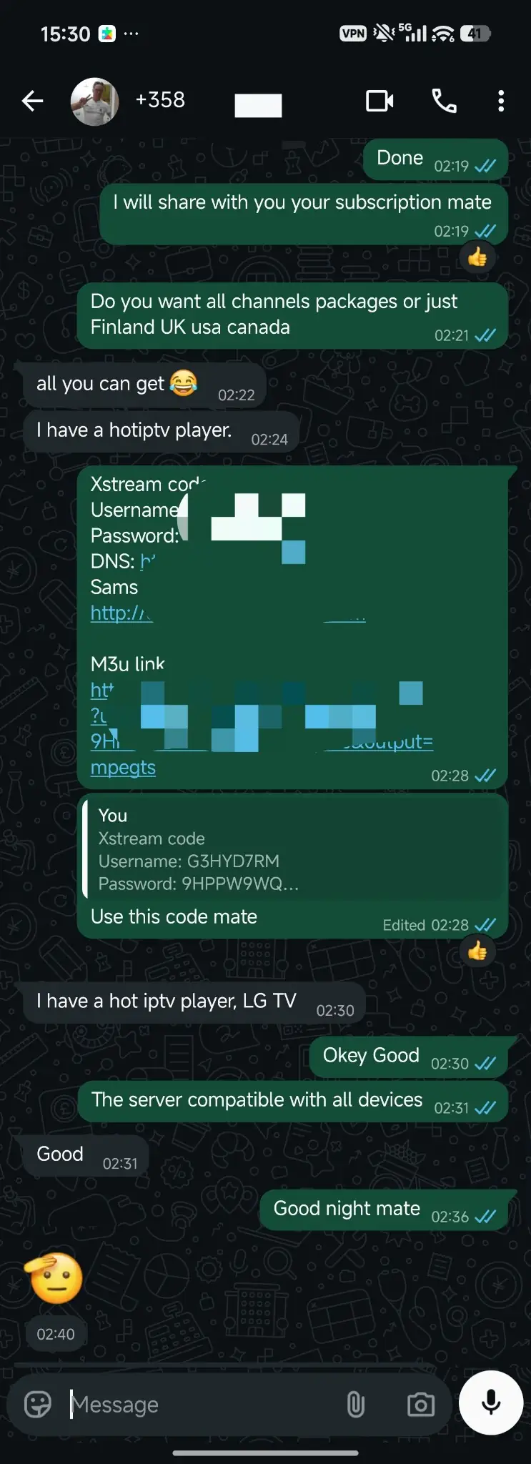 World IPTV verified WhatsApp customer proof 17
